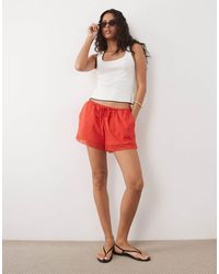 ASOS - Satin Lace Trim Draw Cord Shorts Co-ord - Lyst