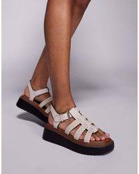 River Island - Platte Sandalen Met Plateauzool - Lyst