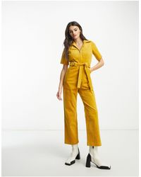 & Other Stories Corduroy Belted Jumpsuit - Yellow
