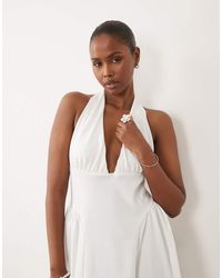 ASOS - Halter Maxi Dress With Gathered Sides - Lyst