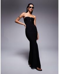 Fashionkilla - – doppellagiges, formendes und trägerloses maxikleid aus anschmiegsamem stoff - Lyst