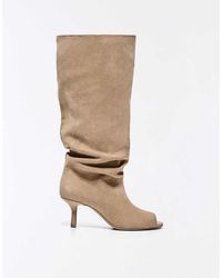 Bershka - Split Kitten Heel Boots - Lyst
