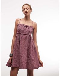 Collusion - Smock Tie Detail Mini Dress - Lyst