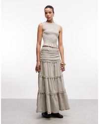 Daisy Street - Drop Waist Tiered Maxi Skirt - Lyst