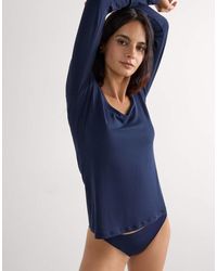 Intimissimi - Long-Sleeve Micromodal Scoop Neck Top - Lyst