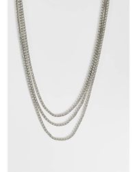 ASOS - Necklace With Multirow toggle Detail With Diamante Stone Set - Lyst