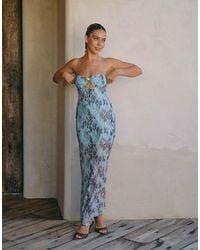 South Beach - X Liv Silverman Glitter Mesh Maxi Dress - Lyst