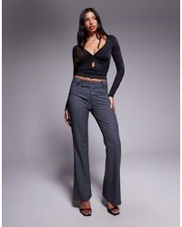 Tiger Mist - Kittie High Waist Tailored Button Detail Flared Pants - Lyst