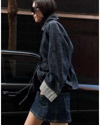 Bershka - Textured Oversize Denim Jacket - Lyst