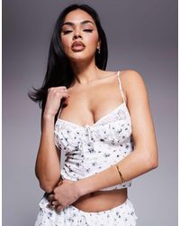 Love Triangle - Lace Trim Corset Cami Top Co-ord - Lyst