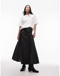 AllSaints - Gia Leather Maxi Skirt - Lyst
