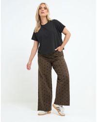 Yours Clothing - Polka Dot Wide Leg Jeans - Lyst
