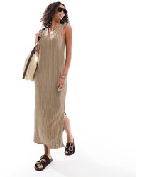 Pieces - Sleeveless V Neck Midi Dress - Lyst