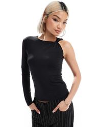 Pull&Bear - Top Van Polyamide Met Enkele Mouw En Geknoopt Detail - Lyst