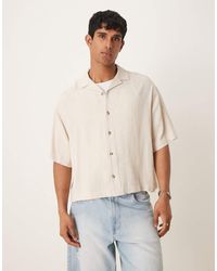 ASOS - Boxy Oversized Revere Linen Blend Shirt - Lyst