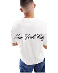 Tommy Hilfiger - Camiseta blanca holgada con logo - Lyst