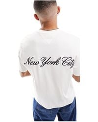 Tommy Hilfiger - Luxe athletic - t-shirt comoda stile skate bianca con logo - Lyst