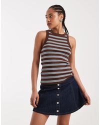 New Look - Stripe Racer Vest - Lyst