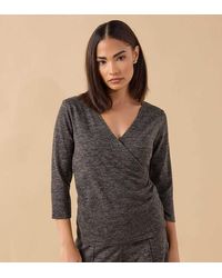PixieGirl - Petite Marl Wrap Top - Lyst