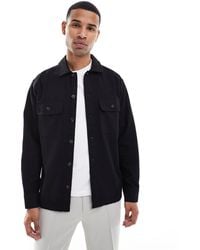 Jack & Jones - – hemdjacke aus angerautem stoff - Lyst