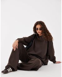 Pieces - Sweat-shirt d'ensemble oversize - chocolat - Lyst