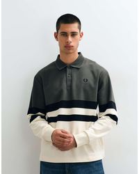 Fred Perry - Colour Block Collared Sweatshirt - Lyst