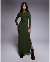 ASOS - Ribbed Maxi Dress With Split - Lyst