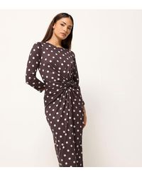 PixieGirl - Petite Twist Front Midi Dress - Lyst