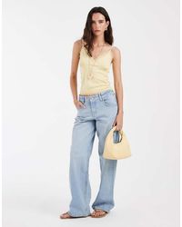 ASOS - Contrast Lace Detail V Neck Cami - Lyst