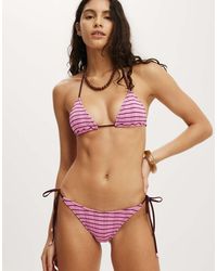 Cotton On - Sunspun Micro Knit Tie Side Thong Bikini Bottom - Lyst