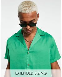 ASOS - Camisa verde luminoso holgada - Lyst
