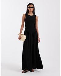 Brave Soul - Drop Waist Racer Dress With Shirred Bodice - Lyst