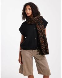 ASOS - Woven Scarf With Leopard Design - Lyst
