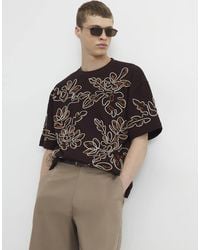 River Island - Oversized Fit Roping Floral T-Shirt - Lyst