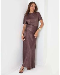 Threadbare - Crinkle Satin Wrap Maxi Skirt - Lyst