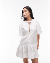 & Other Stories - Mini Dress With Drop Waist And Tie Front - Lyst