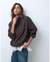 ASOS - Funnel Neck Half Zip Pull Over Polar Fleece Sweatshirt - Lyst