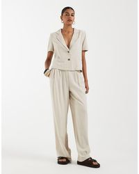 Vero Moda - Linen Touch Wide Leg Trouser Co-Ord - Lyst