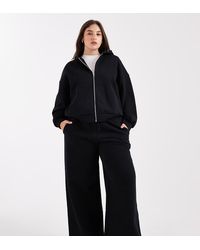 ASOS - Asos Design Curve Premium 500Gsm Seamed Wide Leg Jogger - Lyst