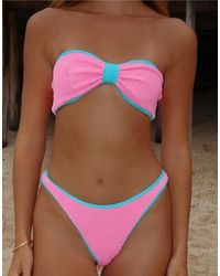 Moda Minx - Scrunch Contrast Binding Fixed Bikini Bottom - Lyst