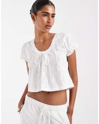 House Of Sunny - Sea Breeze Floaty Scoop Neck And Back Top - Lyst