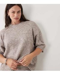 ASOS - Asos Design Curve Crew Neck T Shirt With Wool Co Ord - Lyst