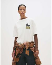 Pull&Bear - T-Shirt Color Ghiaccio Con Grafica Di Vaso - Lyst