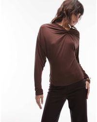 ASOS - Soft Twist Shoulder Long Sleeve Top - Lyst
