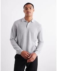 Mango - – langärmliges, gestricktes polohemd aus baumwollmix - Lyst