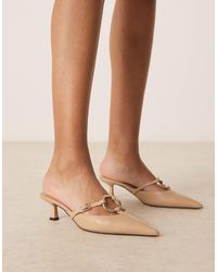 ASOS - Shay - mules à petit talon et anneau - beige - Lyst