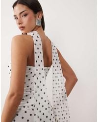 ASOS - Co-ord Printed Mesh Bandeau Top With Scarf Detail - Lyst