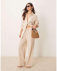 New Look - Cotton Slub Wide Leg Trousers Co-Ord - Lyst