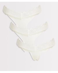 ONLY - 3 Pack Lace Trim Seamless Thong - Lyst