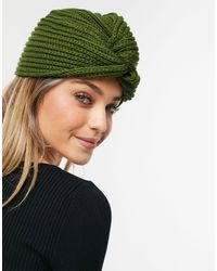 Glamorous Ribbed Wrap Hat - Green